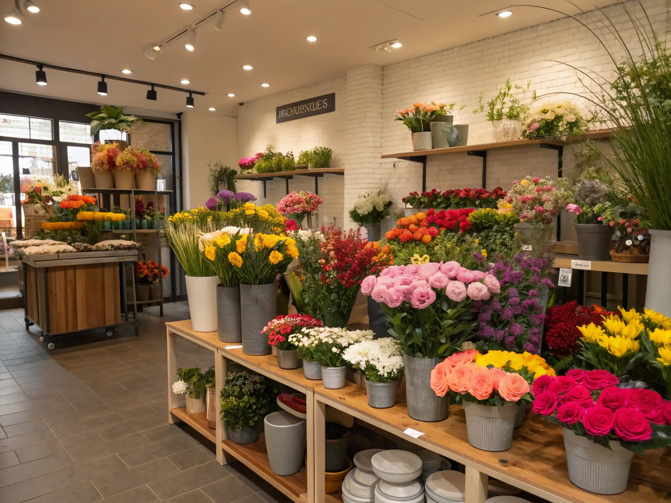 Interiør af Gholchar blomsterværksted