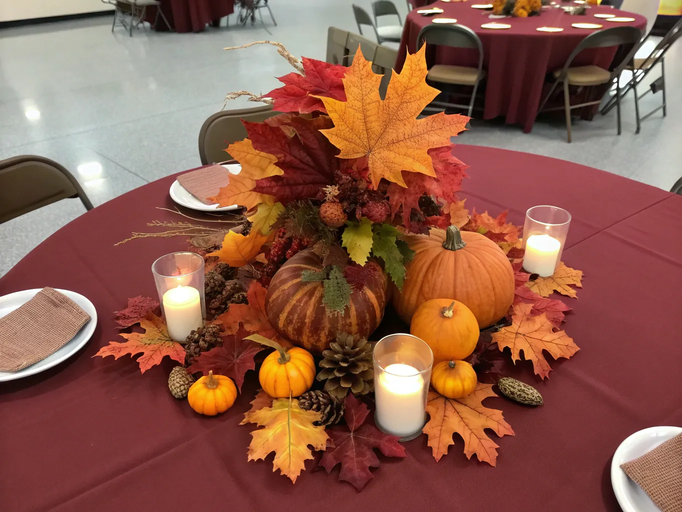 Elegant borddekoration til efterårsfester
